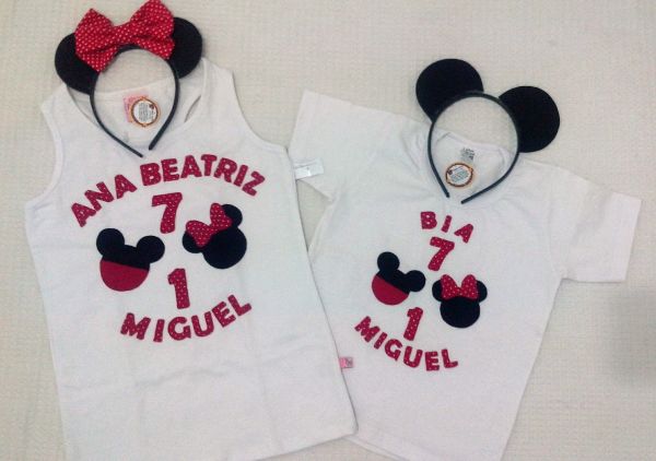 Camiseta Minnie e Mickey